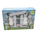 2PCS Easter Plaster Painting with 4 color acrylic paint